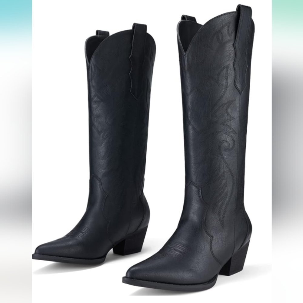 Rollda Cowgirl Boots Knee High Cowboy Boots